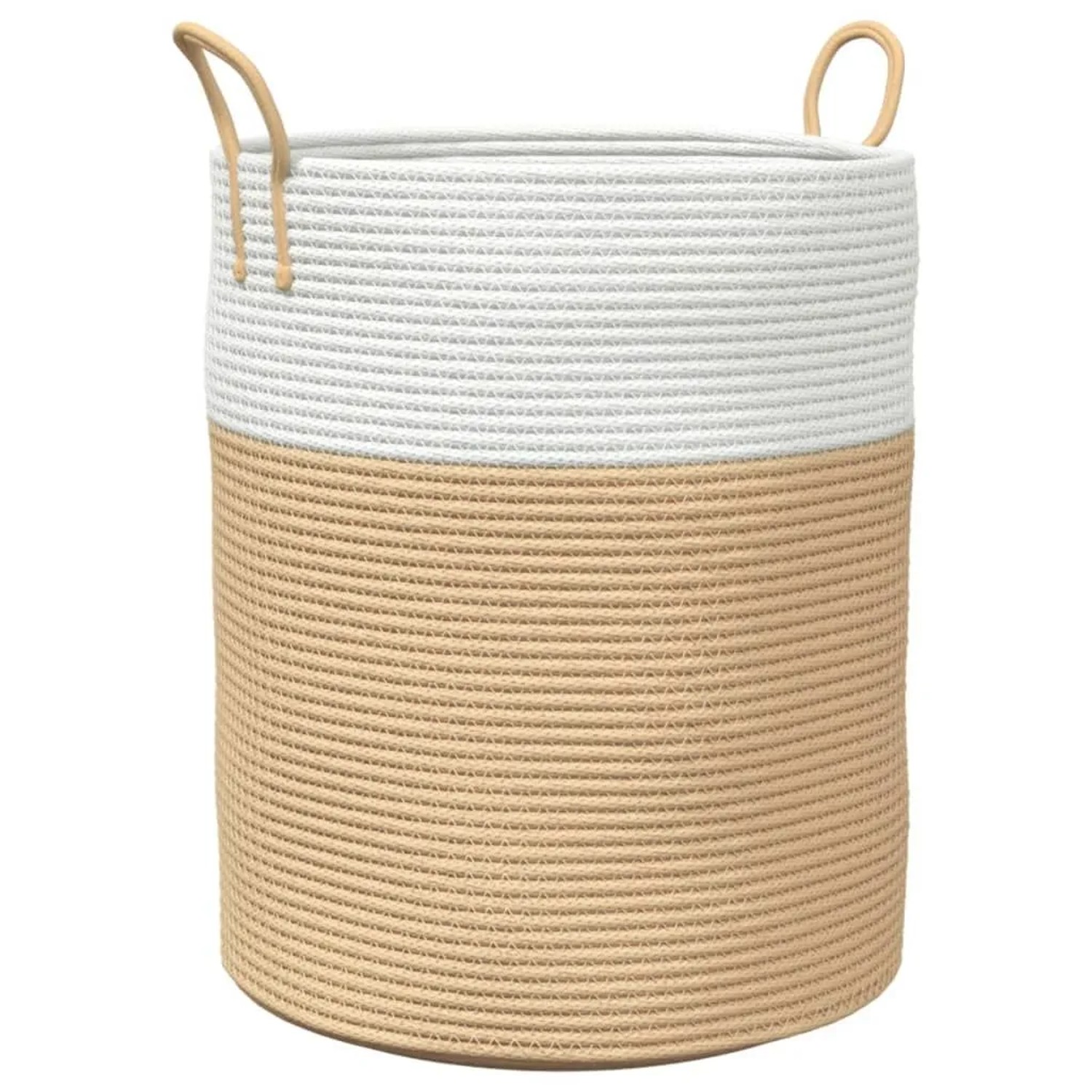 vidaXL Aufbewahrungskorb Beige und Weiß Ø38x46 cm Baumwolle 358483