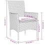 Schwarze vidaXL Gartenstühle (2 Stk.) aus Polyrattan mit Kissen. Bequeme Sitzgelegenheit für den Garten.