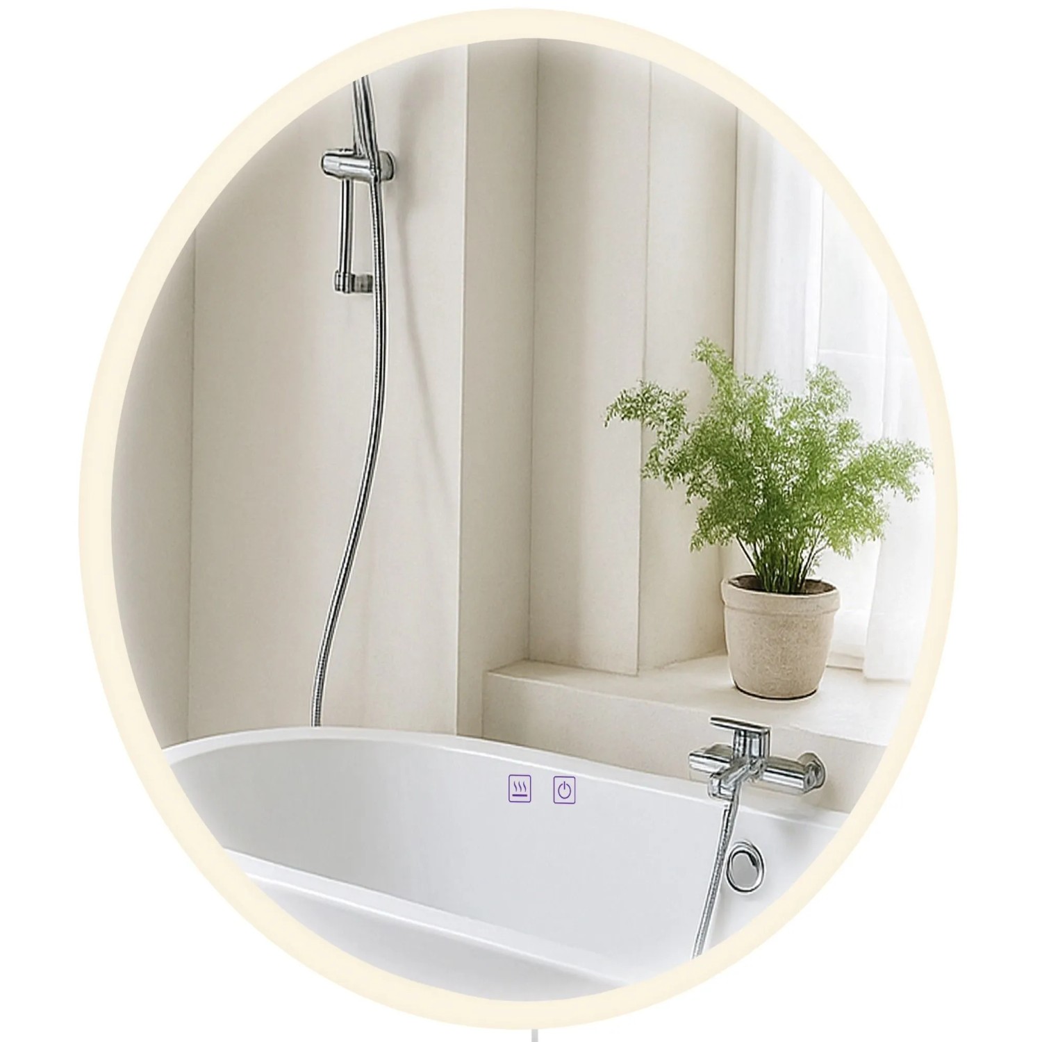 DELUKE Badspiegel LINZ 60 Ohne Bluetooth 60x3,5x60cm Glas Klarglas Badezimmerspiegel Wandspiegel