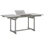 DELUKE Garten-Esstisch VEGO Grau 120-170x80x75cm Massivholz Akazie Eckig Gartentisch Holz Klappbar Outdoortisch Terrassentisch