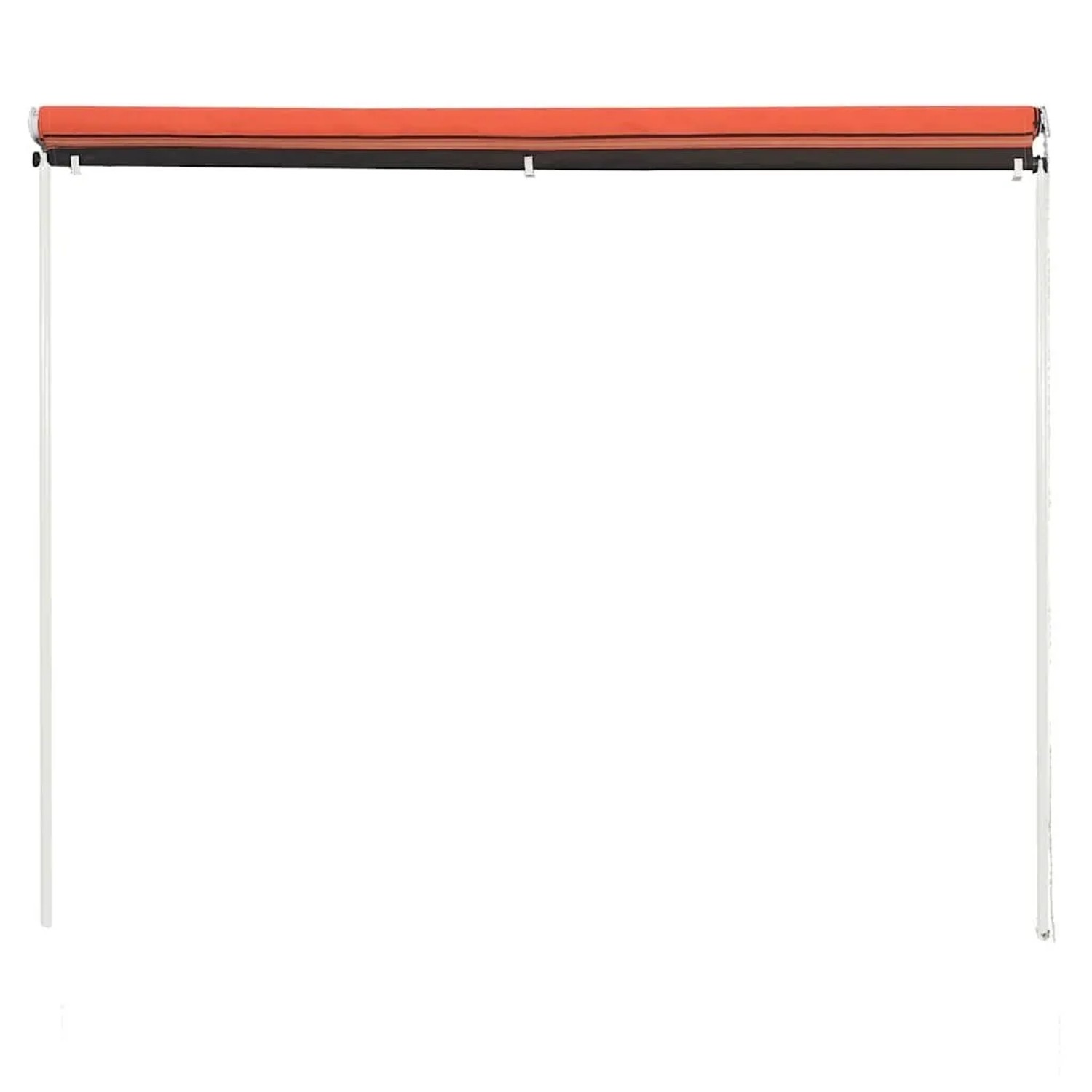 Ausgezogene, orange-braune vidaXL Markise, 100x150 cm, mit Stahlrahmen.
