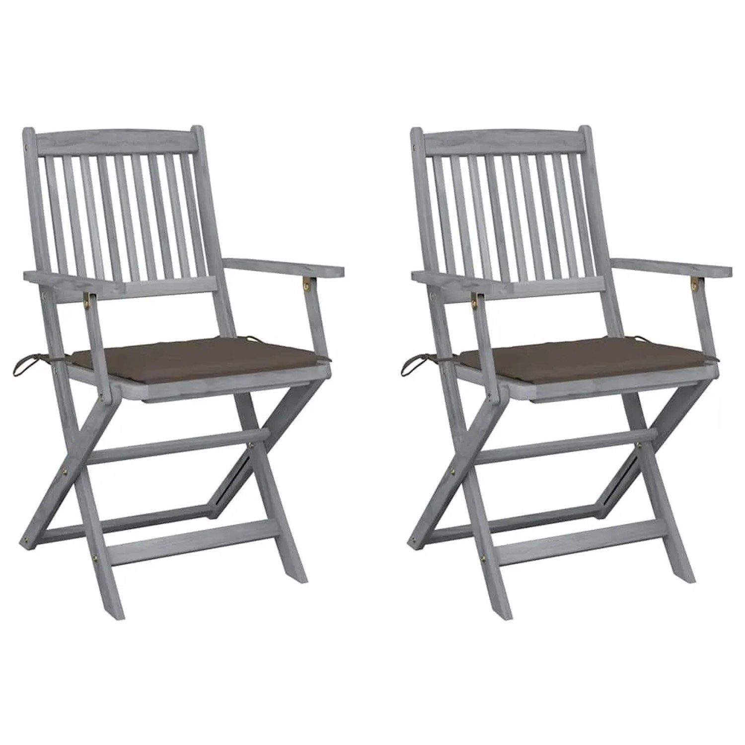 vidaXL Klappbare Gartenstühle 2 Stk mit Sitzkissen Massivholz Akazie 3064490