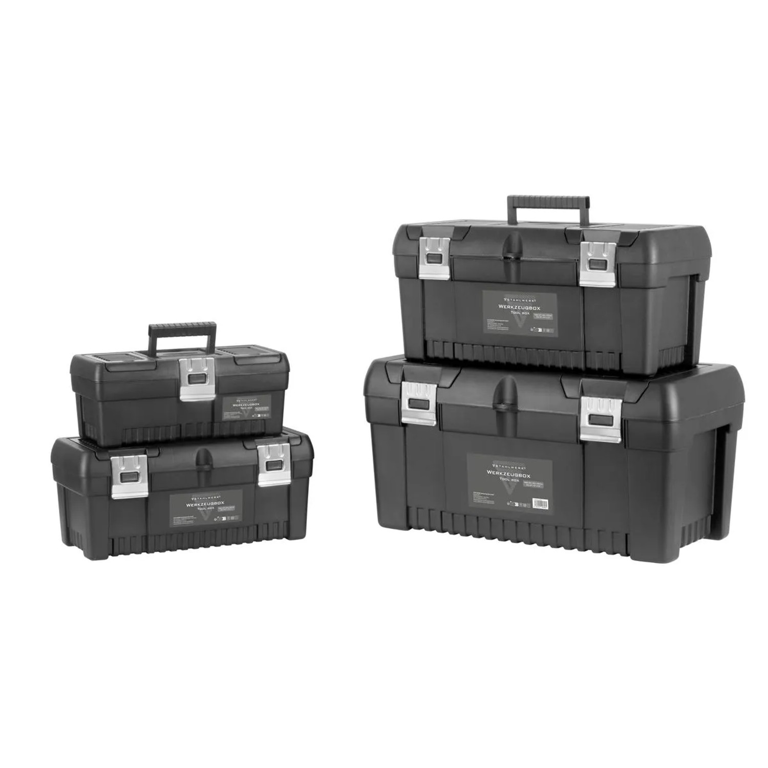 STAHLWERK Toolbox Set Mit 4 Leeren Werkzeugkisten Modul System Sortimentsboxen