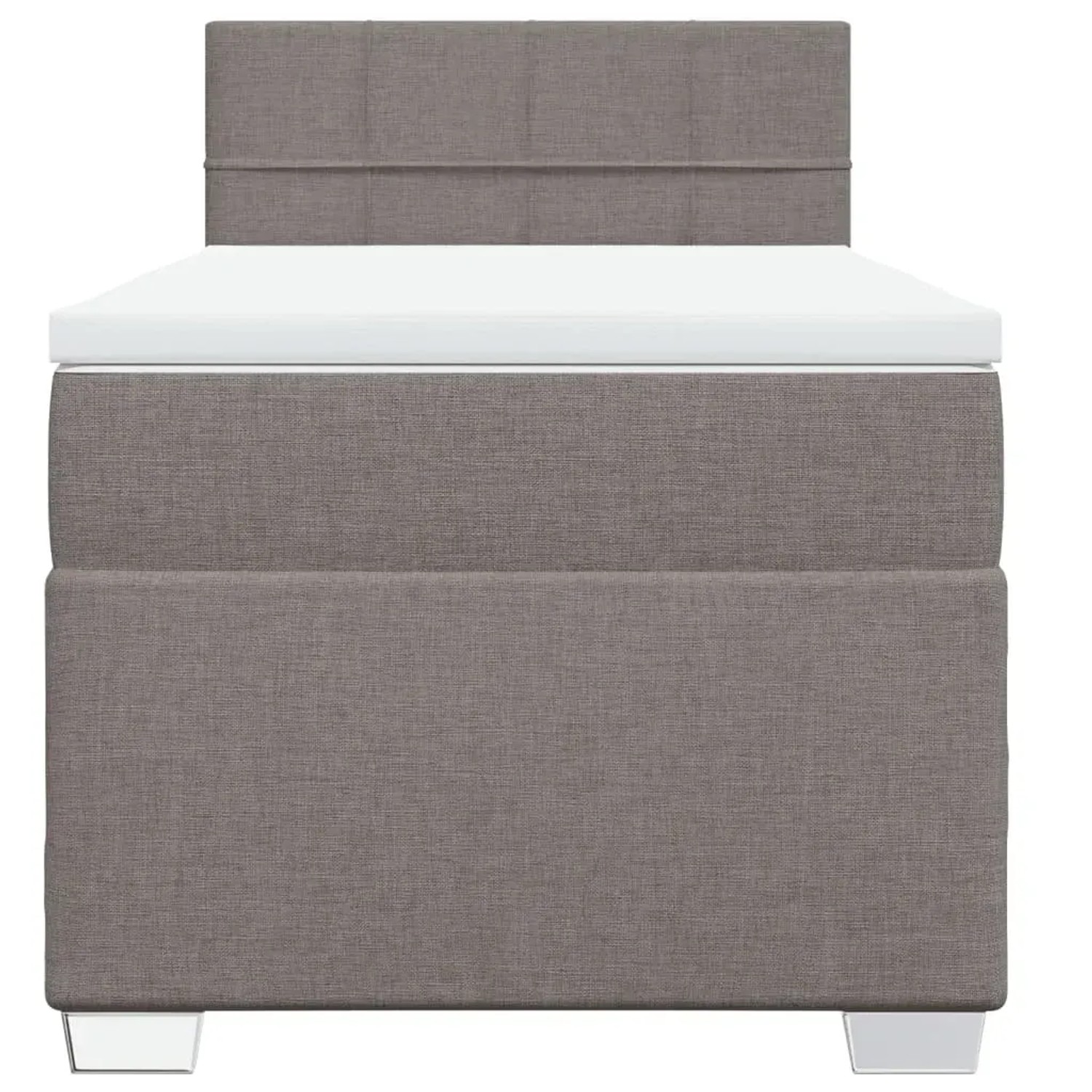 Boxspringbett Taupe 90x200 cm mit Matratze und Kopfteil. Stoffbezug, moderne Optik.