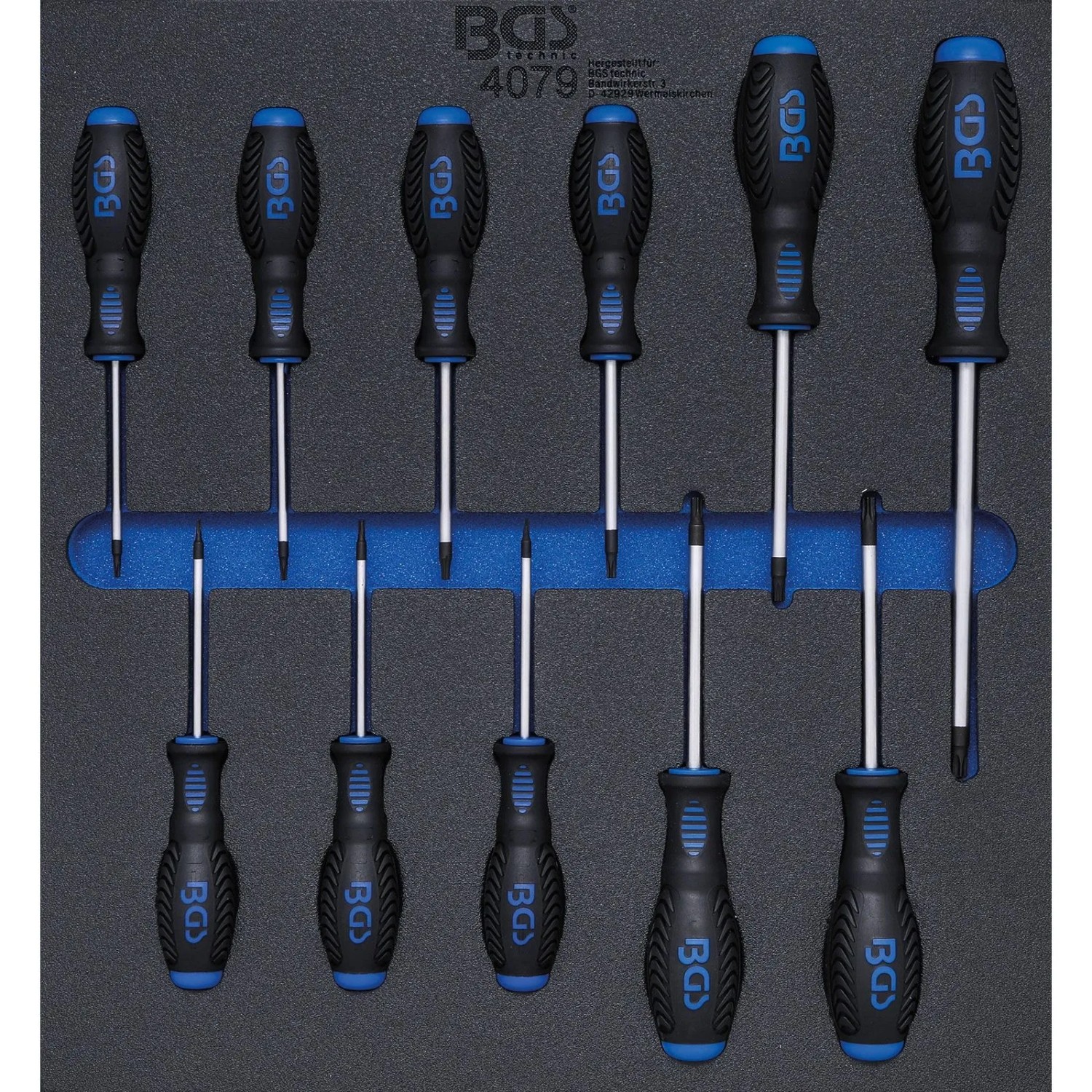 BGS Werkstattwageneinlage 2 3 Schraubendreher T Profil  Für Torx  T6 T40 11Tlg  4079