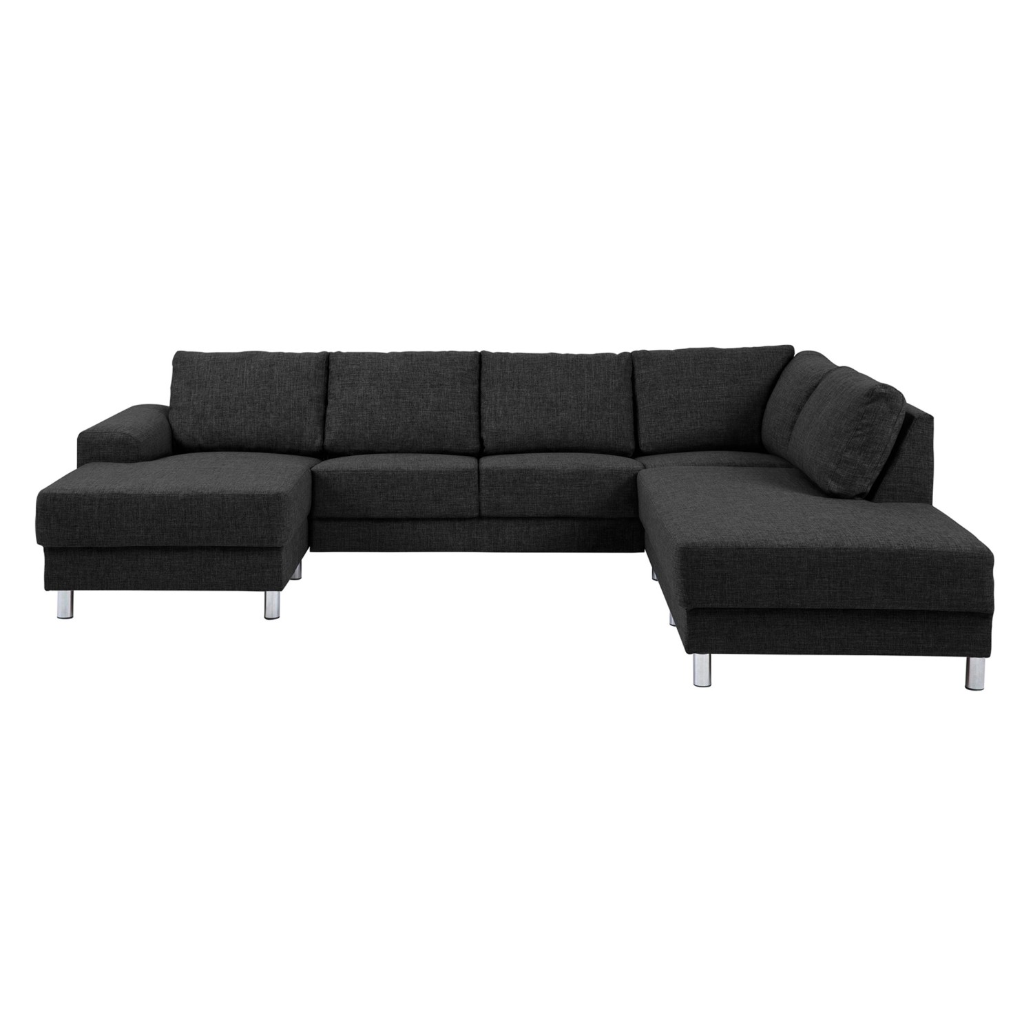 ebuy24 Calverton Ecksofa mit Rechts Gewendeten Ottomane in Anthrazit Grauen günstig online kaufen