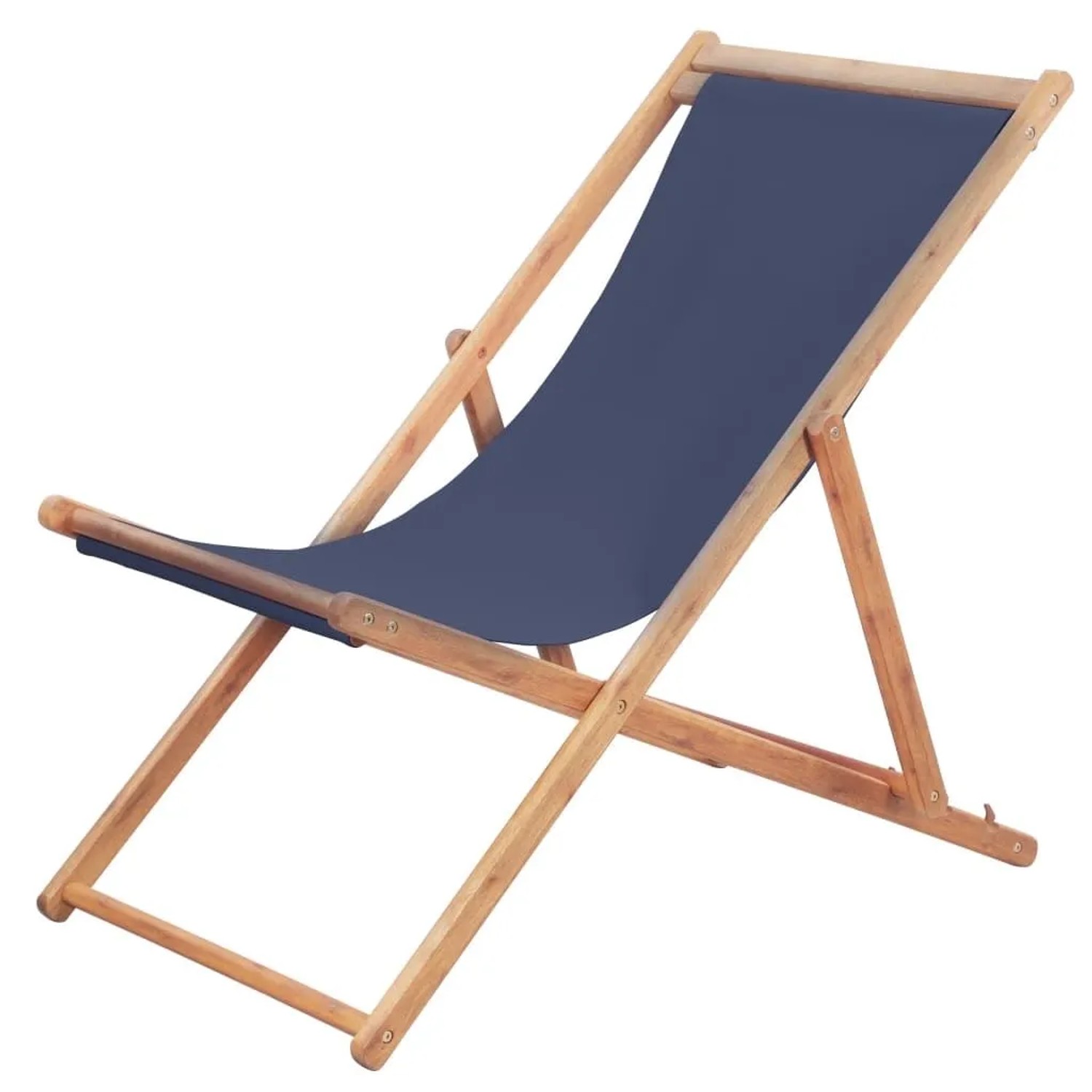 vidaXL Strandstuhl Klappbar Stoff und Massivholz Blau 44000 günstig online kaufen