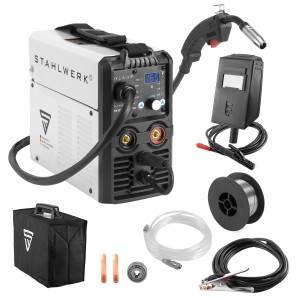 STAHLWERK MIG MAG 160 M Schweißgerät Kombigerät mit Zubehör und Schweißschild.
