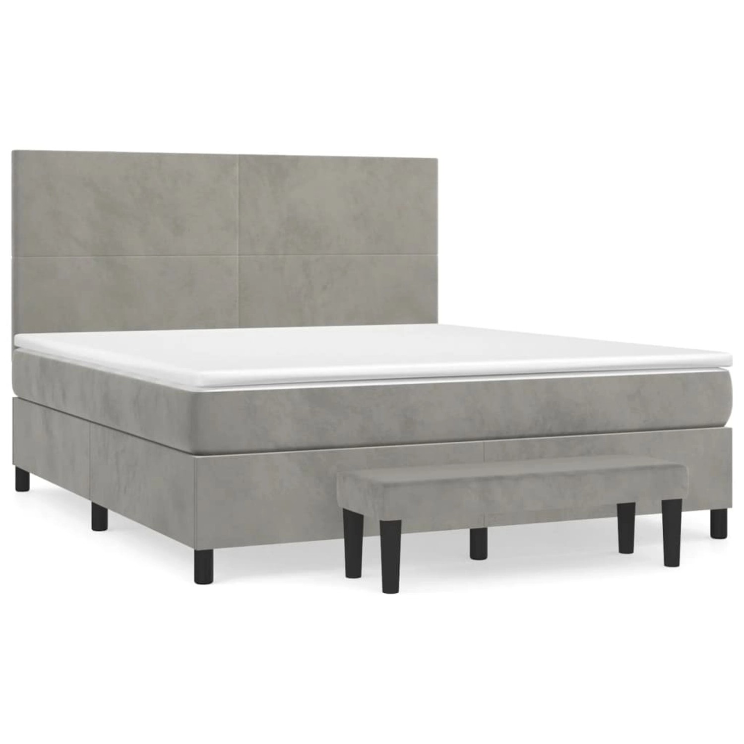 vidaXL Boxspringbett mit Matratze Hellgrau 180x200 cm Samt1388580 günstig online kaufen