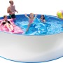 Steinbach Stahlwand-Pool Set New Splasher Secure, Ø 350 cm, mit Familie im Wasser.