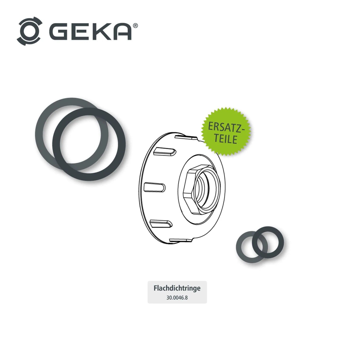 GEKA plus IBC Adapter, 2-teilig, mit Dichtungsringen als Zubehör für Regentonnen.