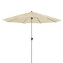 Doppler Marktschirm Active, Ø 376 cm, Natur. Sonnenschirm mit Drehfunktion und Kurbel.