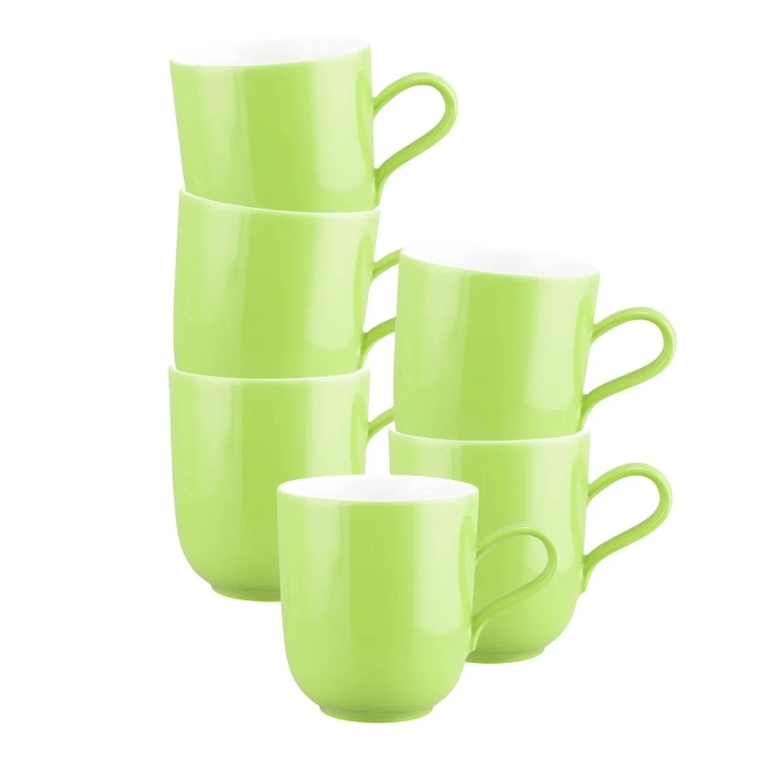 Seltmann Weiden Liberty Pure Colors Henkelbecher 400 ml 6er Set Lime Green