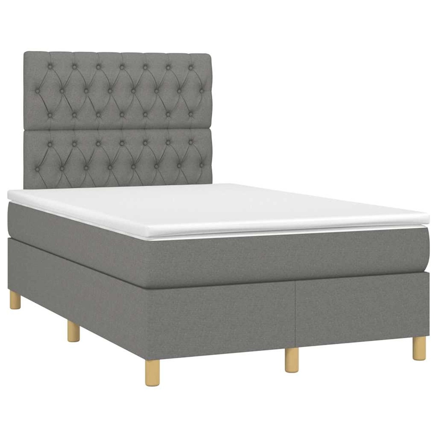 vidaXL Boxspringbett mit Matratze & LED Dunkelgrau 120x190 cm Stoff 3270268 günstig online kaufen