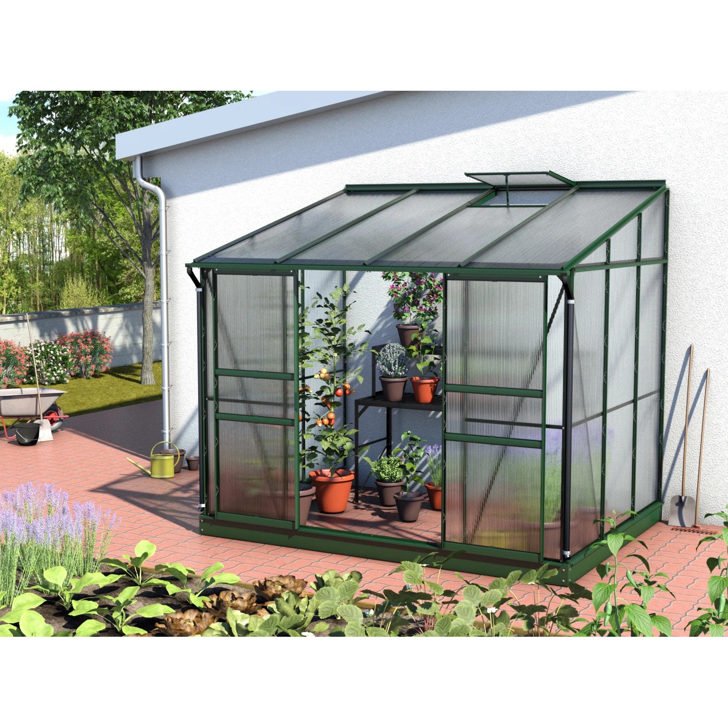 Anlehn-Gewächshaus Ida 5200 HKP 4 mm Smaragd günstig online kaufen
