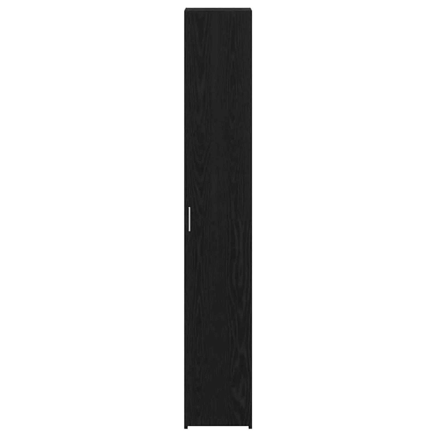 Hohes, schmales Highboard in Schwarz Eichen-Optik mit Tür. Sideboard aus Holzwerkstoff.