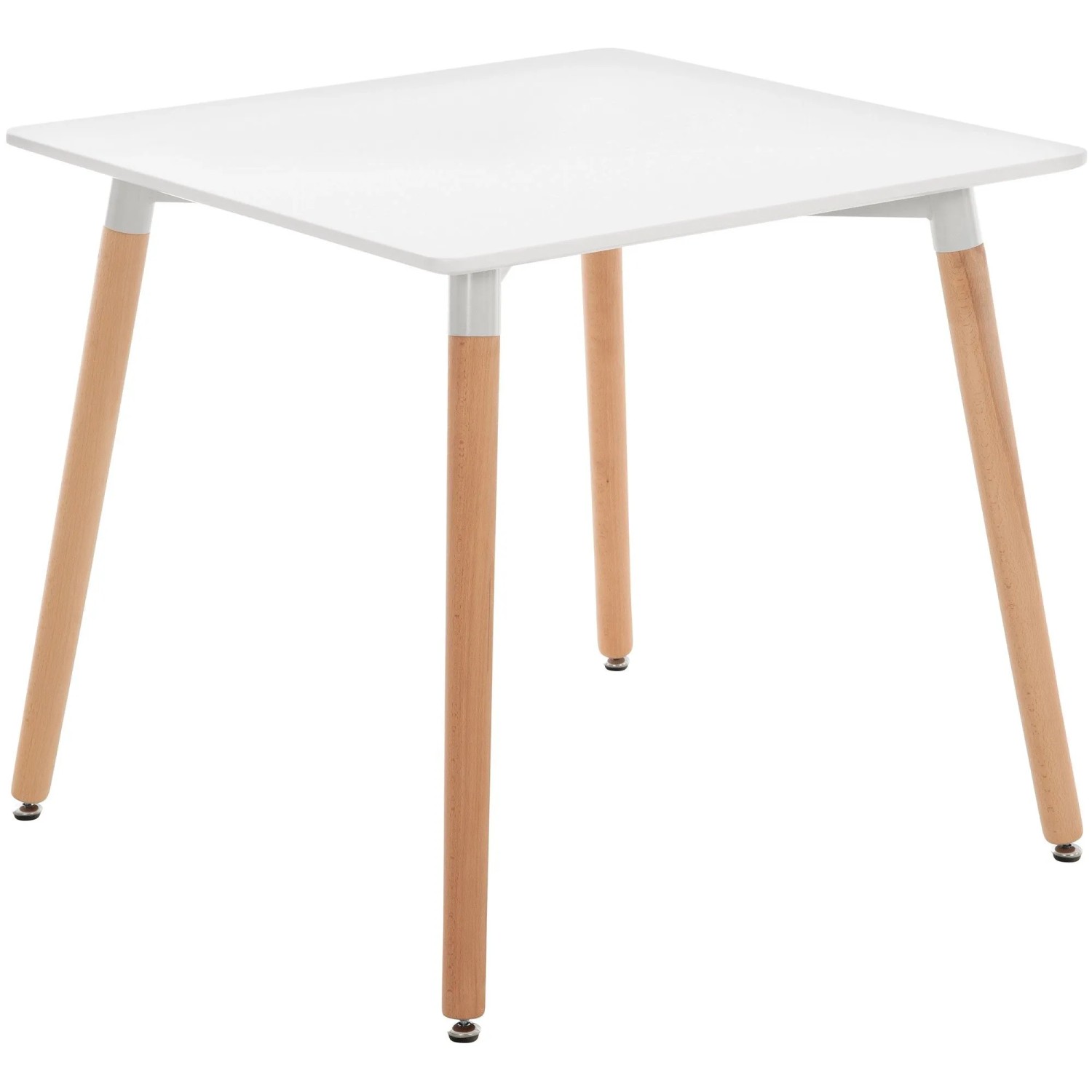 DELUKE Esstisch HILDA Quadratisch 80x80x75cm Holz Weiß Küchentisch Esszimmertisch Wohnzimmertisch