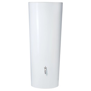 Garantia Regenwasser-Behälter 2in1 Color 350 l Coco, weiße Regentonne mit Messinggewinde.