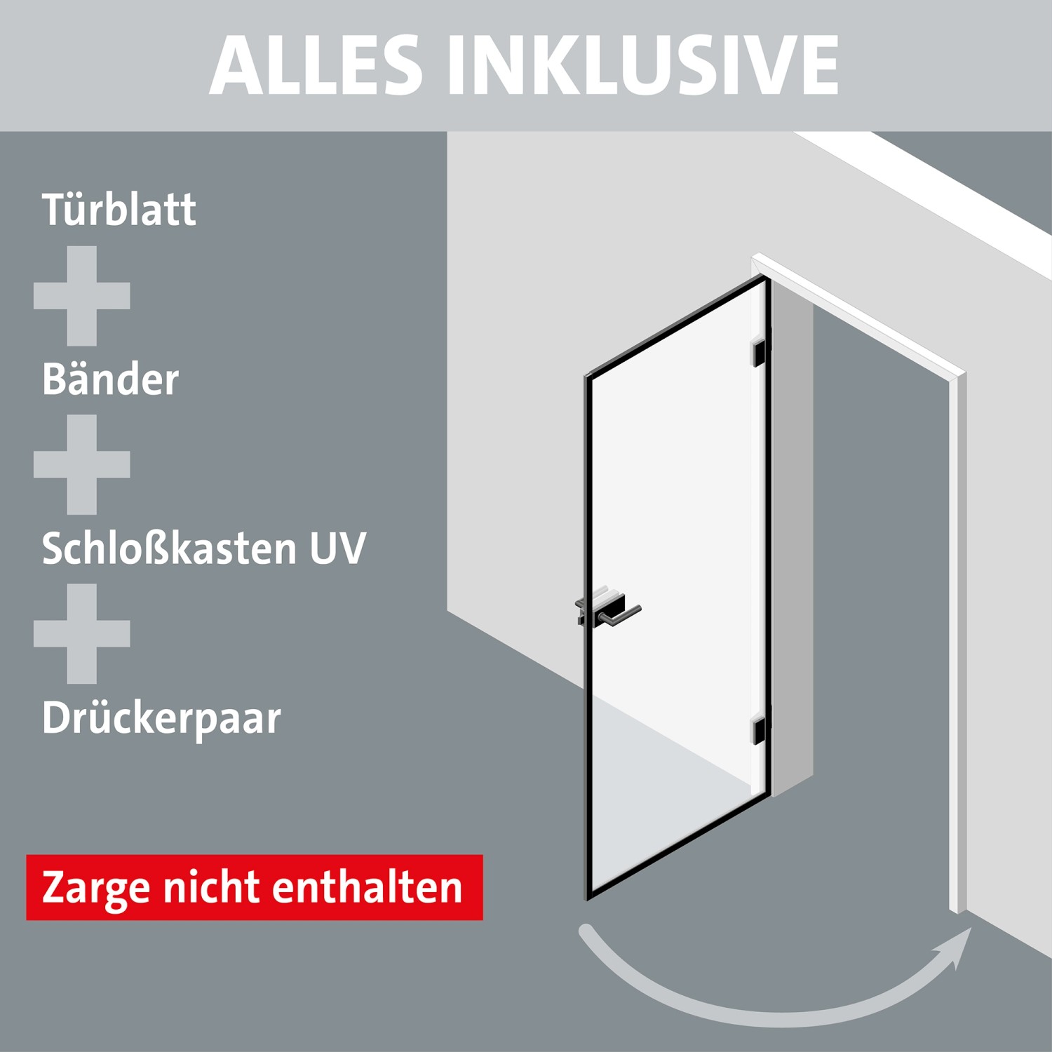 Skyscope Portal Drehtür-Set Slimwork Glas Satiniert 834 x 2.097 mm DIN L_7