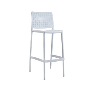 Weißer Papatya Barhocker Fame-S Bar 75 cm aus Polypropylen mit Webmuster.