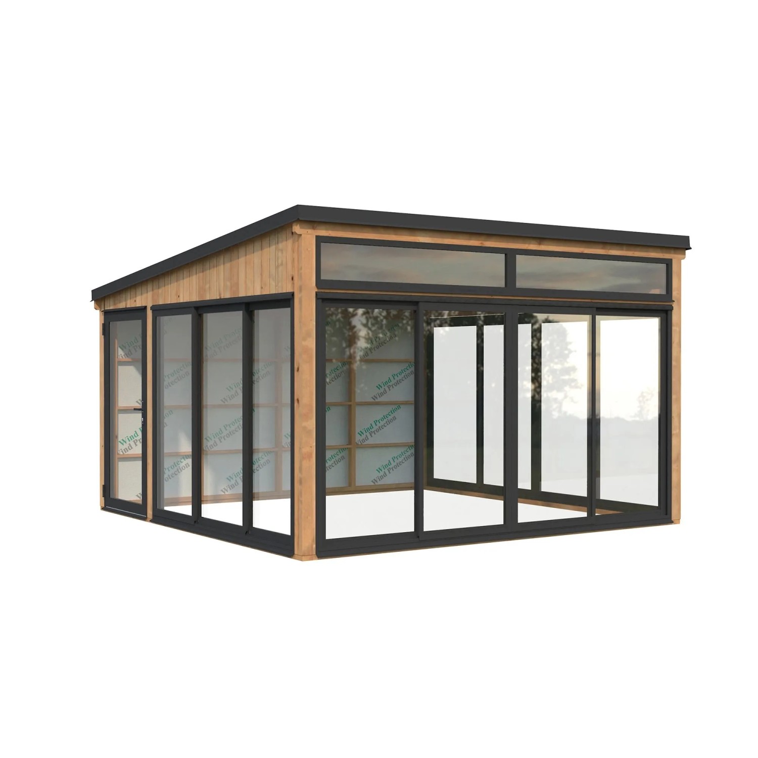 Palmako Holz-Gartenhaus Saga Slide Plus Pultdach Tauchgrundiert