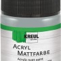 Kreul Acrylfarbe Matt Blaugrau, 50 ml, im Glasflakon mit schwarzem Deckel.
