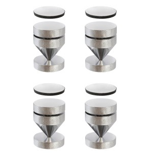 Dynavox Lautsprecher Spikes, 4er Set, Chrom, zur akustischen Entkopplung von Lautsprechern.
