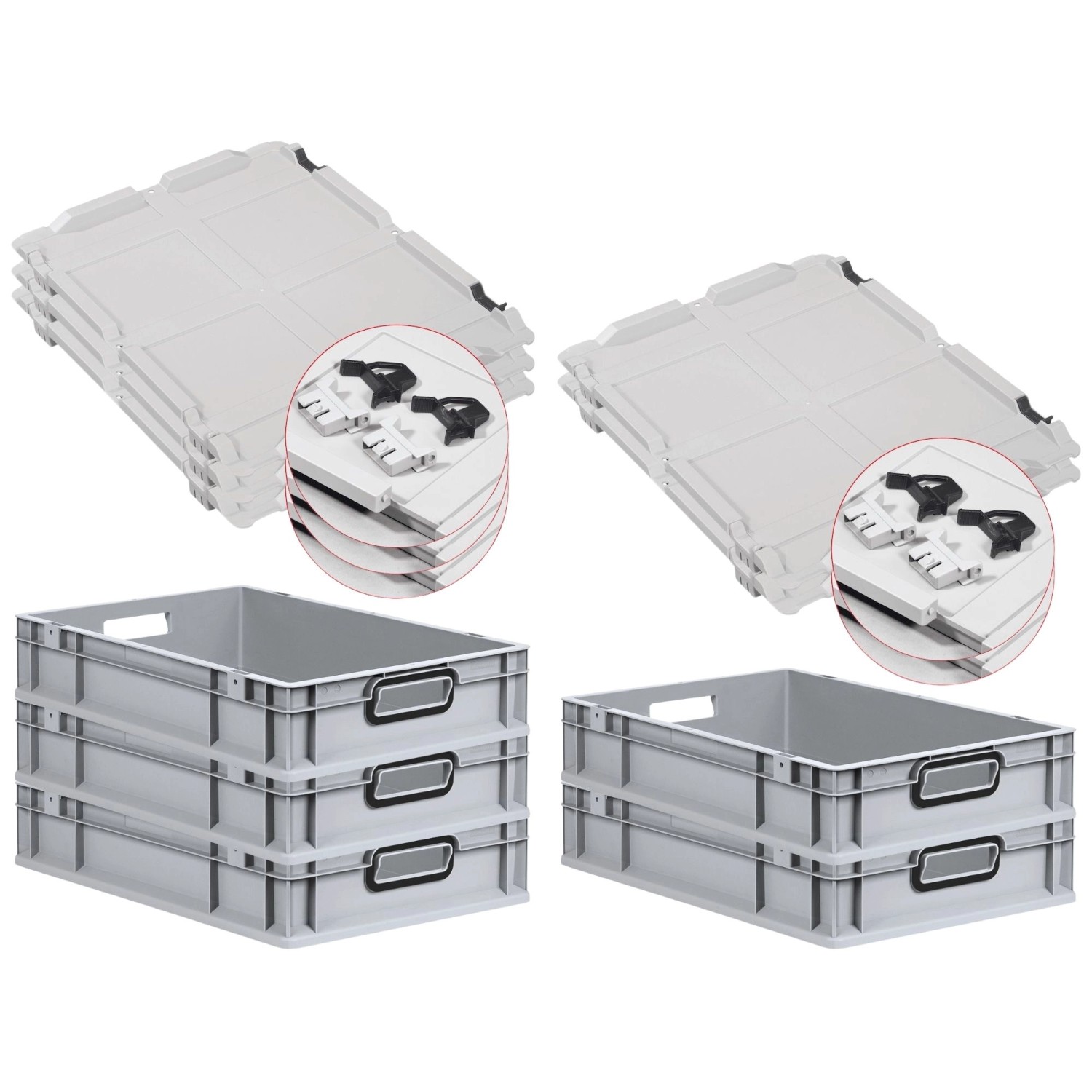 PROREGAL SuperSparSet 5x Eurobox Nextgen Color Mit Scharnierdeckel HxBxT 12 günstig online kaufen