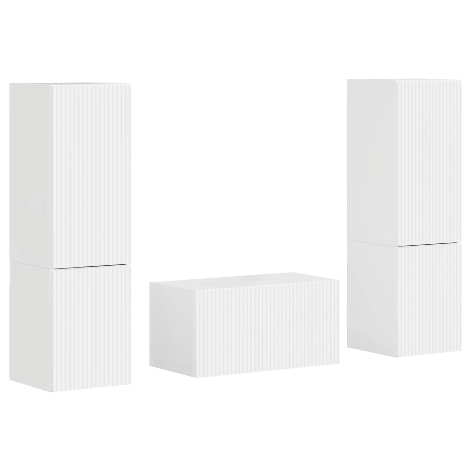 vidaXL TV-Schrankset 5 Stk Hochglanz Weiß Holzwerkstoff 3409100 günstig online kaufen