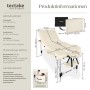 Tectake 3 Zonen Massageliege Phuket Breite 70 cm  Polsterung 5 cm Inklusive Tragetasche und 15 Einwegtücher  212 x 103 x 90 cm Beige_6
