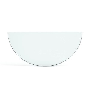 Feuercampus Funkenschutzplatte Glas für Kaminofen Halbkreis 45 x 70 x 0,6 cm