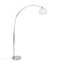 QAZQA Moderne Bogenlampe Chrom mit Weißem Schirm Arc Basic