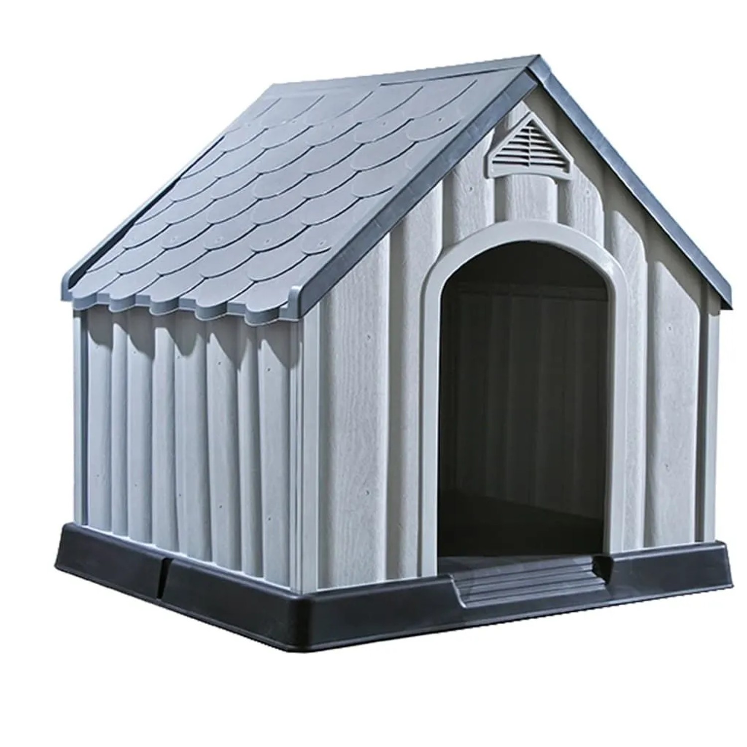 vidaXL Hundehütte Grau 92x87x91 cm Kunststoff 337894