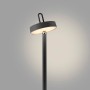 Schwarze LED Akku Stehleuchte Amag, 125cm hoch, für Innen- und Außenbereich.