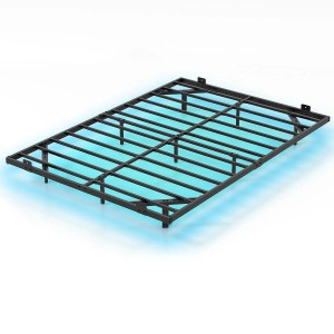 Costway Metallbett 200 x 140 cm mit Led-Leuchten & Fernbedienung