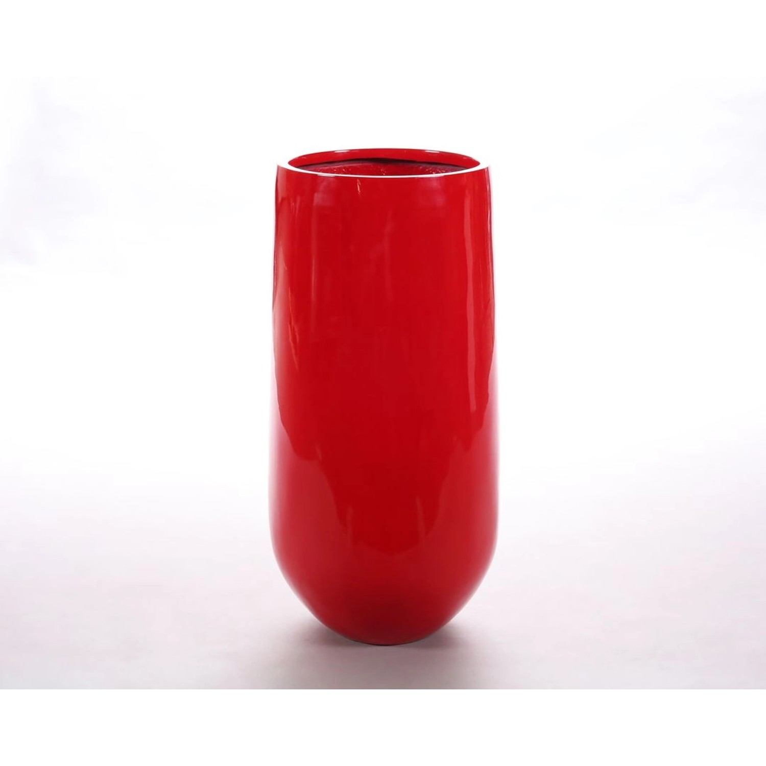 Elegant Einrichten Pflanzkübel Fiberglas Rund-Konisch D55xH110cm Hochglanz- günstig online kaufen