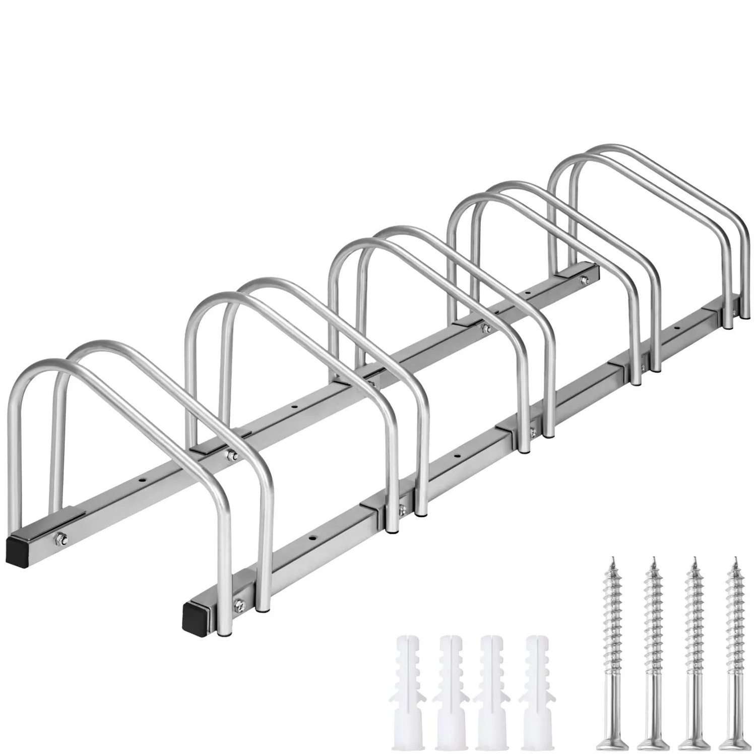 Tectake Fahrradständer  Aus Rostfreiem Stahl Für Reifenbreiten Von 35   60 mm  130 x 28 50 x 26 cm Silber