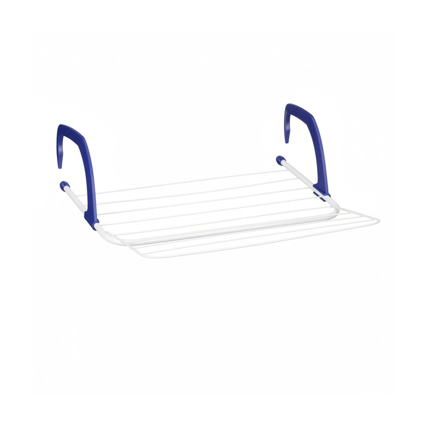 Relaxdays Hängetrockner Stahl Kunststoff Weiß Blau Faltbar 15,5 cm x 51 cm 550 g