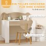 AIYAPLAY Kinderschreibtisch Set mit Bärenstuhl, Naturholz/Weiß. Kindermöbel fürs Kinderzimmer.
