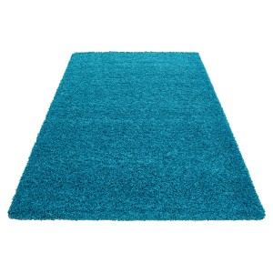 Türkiser Ayyildiz Hochflorteppich Life, 200x290 cm. Flauschiger Shaggy Teppich für Wohnräume.