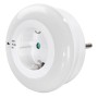 Hama LED-Nachtlicht Circle mit Steckdose, Lichtsensor, weiß. Nachtleuchte für Kinderzimmer & Flur.