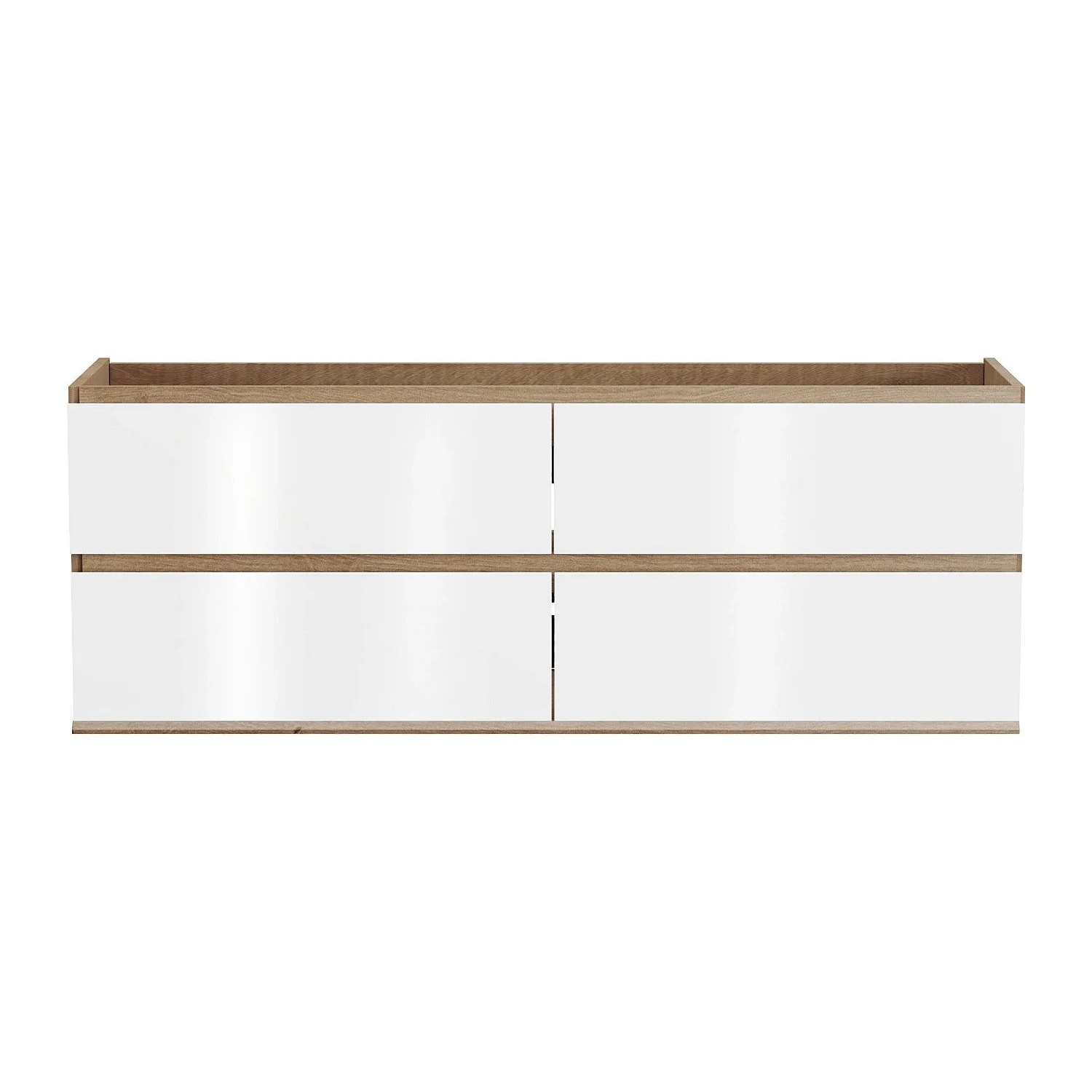Vente-unique Waschbeckenunterschrank Saburi Naturfarben Hell  Weiß 150 cm
