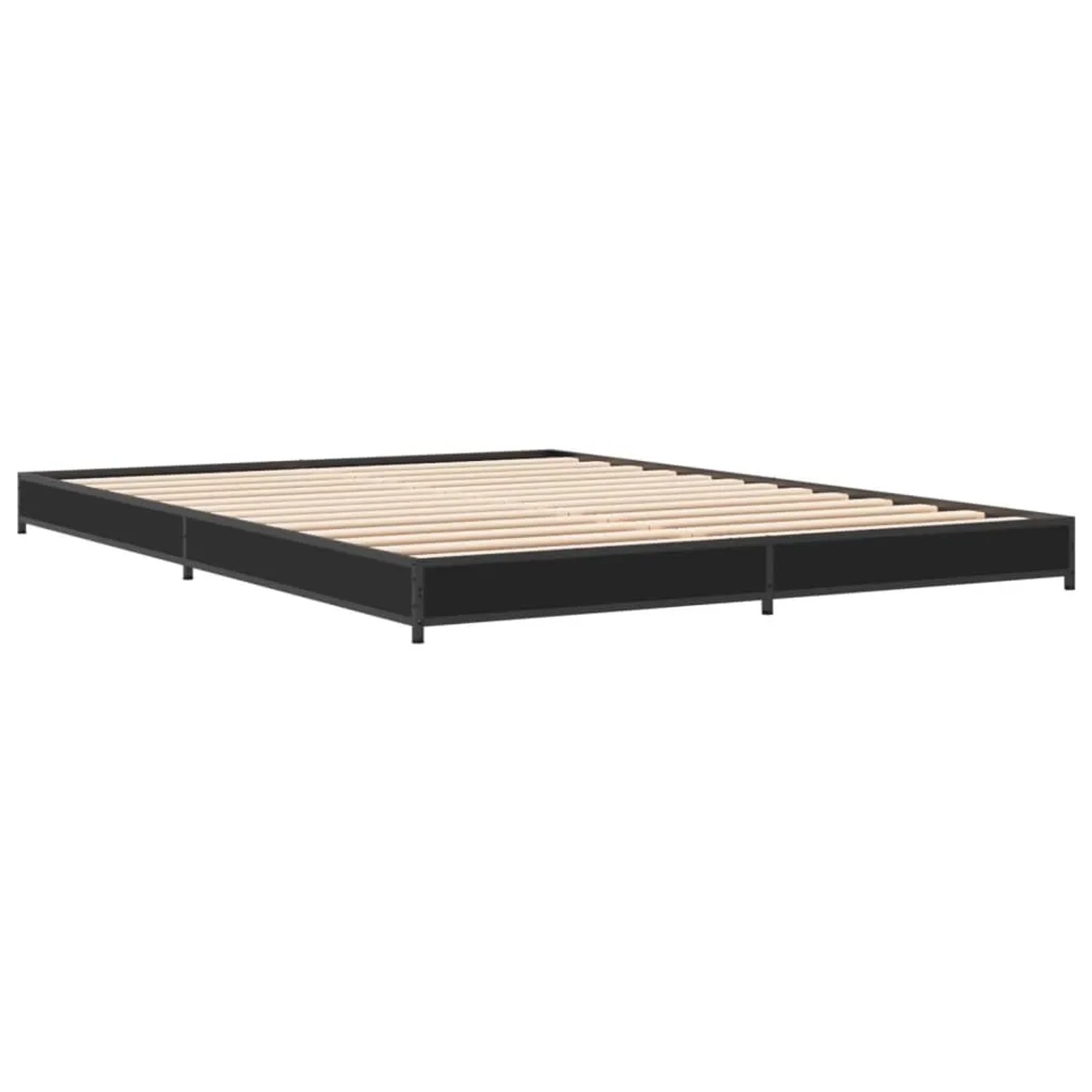 vidaXL Bettgestell Schwarz 135x190 cm Holzwerkstoff und Metall 845161 günstig online kaufen