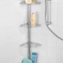 Wenko Teleskop-Duschecke Prea, Edelstahl glänzend, mit vier Ablagekörben in einer Dusche.