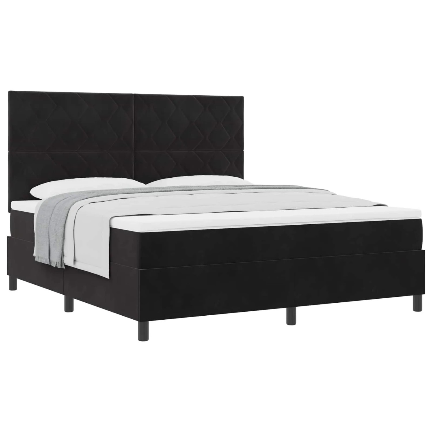 Thumbnail - vidaXL Boxspringbett mit Matratze Schwarz 180 x 200 cm Stoff 3339916