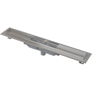Alcadrain APZ1101 Low Duschrinne mit Rand für perforierten Rost, senkrechter Abfluss 550 mm