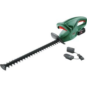 Bosch Akku-Heckenschere EasyHedgeCut 18-45 mit Akku und Ladegerät.