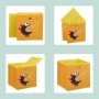 Relaxdays Aufbewahrungsboxen für Kinder 4er Set Vlies Pappe Stahl Bunt Faltbar 30 cm x 30 cm x 30 cm_5