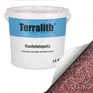 Terralith Buntsteinputz Mosaikputz 2mm 14 kg BSP137 Weiss Rot Grau