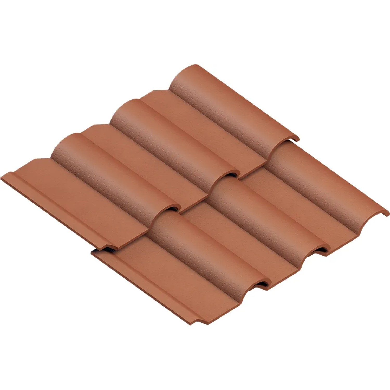 Braune Dachziegel, Detailansicht.